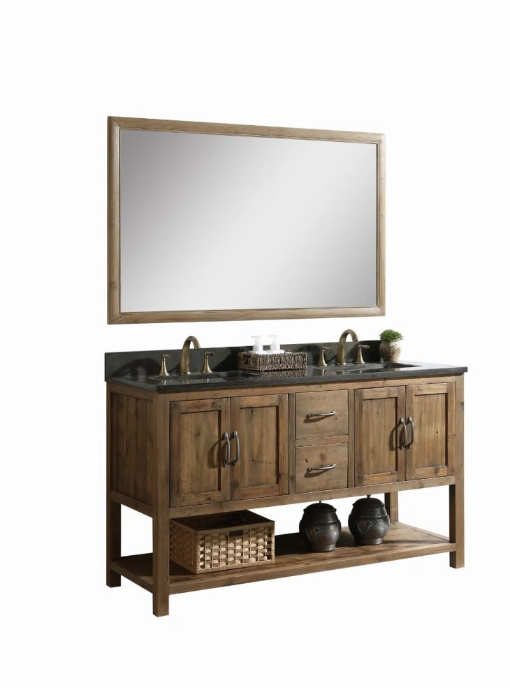 Simple Antique Double - Slot Bathroom Cabinet