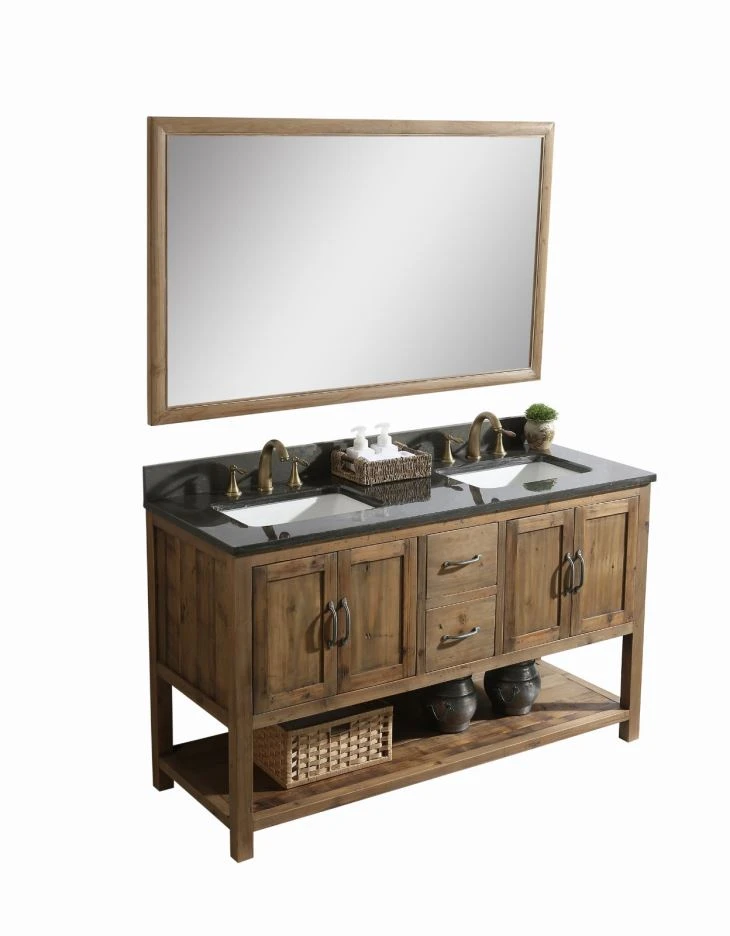 Simple Antique Double - Slot Bathroom Cabinet